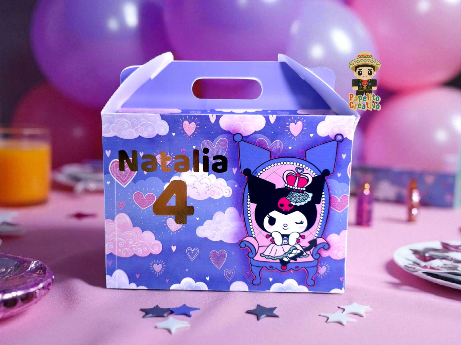 caja box lunch personalizada con foil – impresión completa (mín. 5 pzs)
