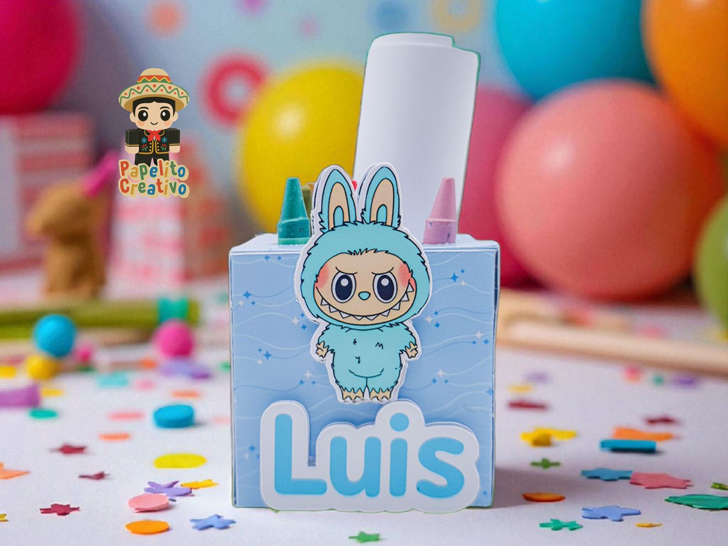 caja cubo para colorear personalizada con crayolas y dibujos | entrega en 5 días